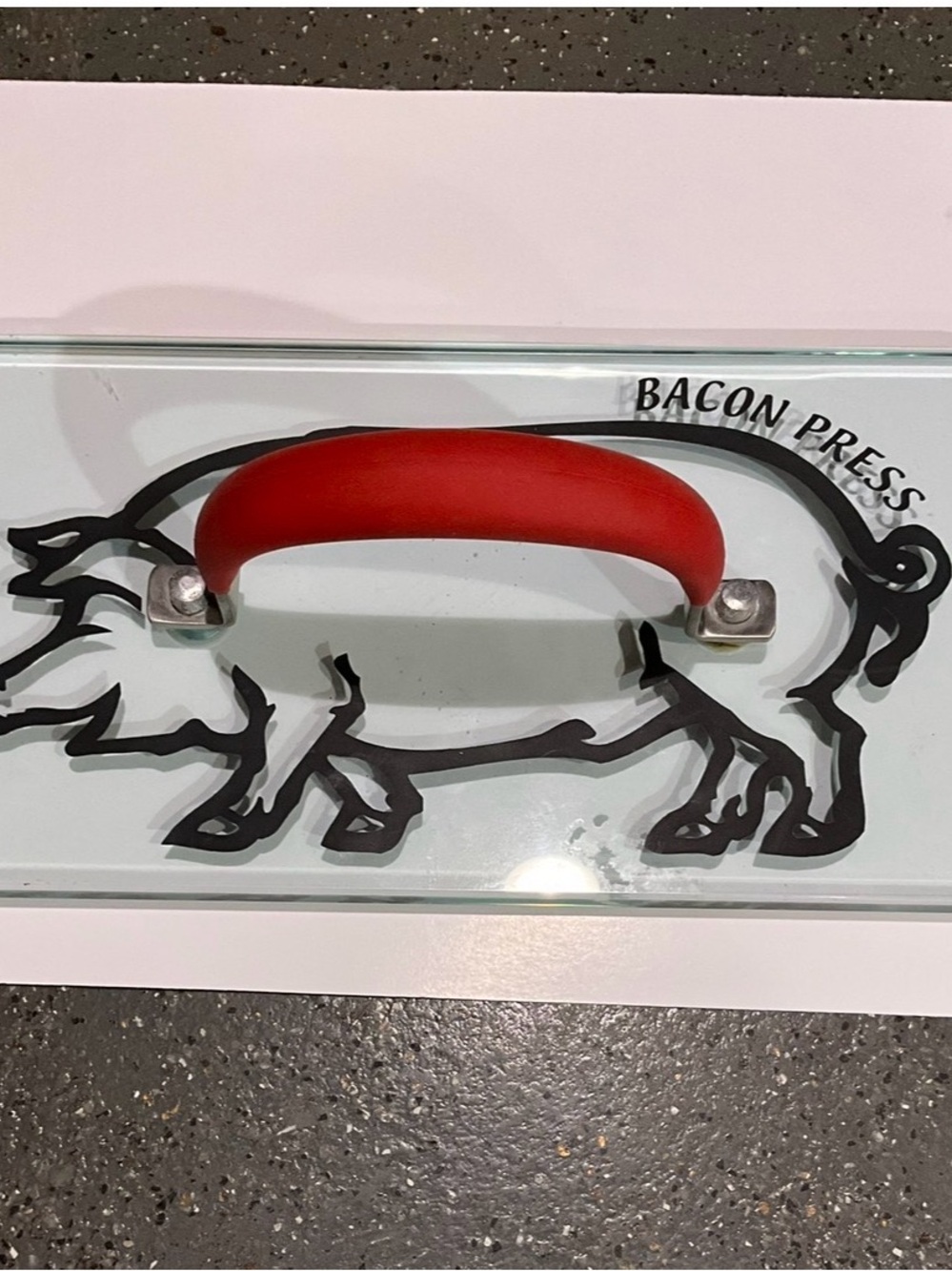 Prepology Red-Handled Bacon Press - Clear Tempered Glass Top